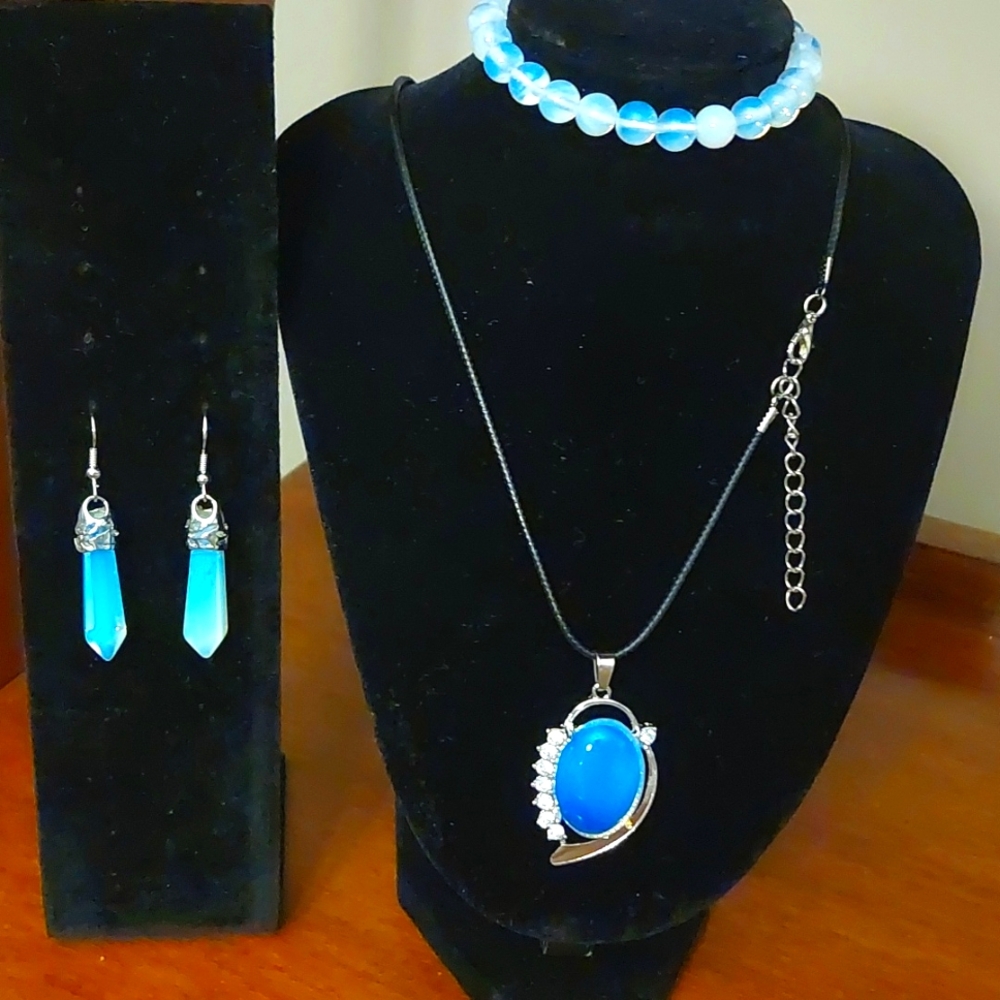 COPY - Opal Gemstone Necklace, Bracelet and Earring Set